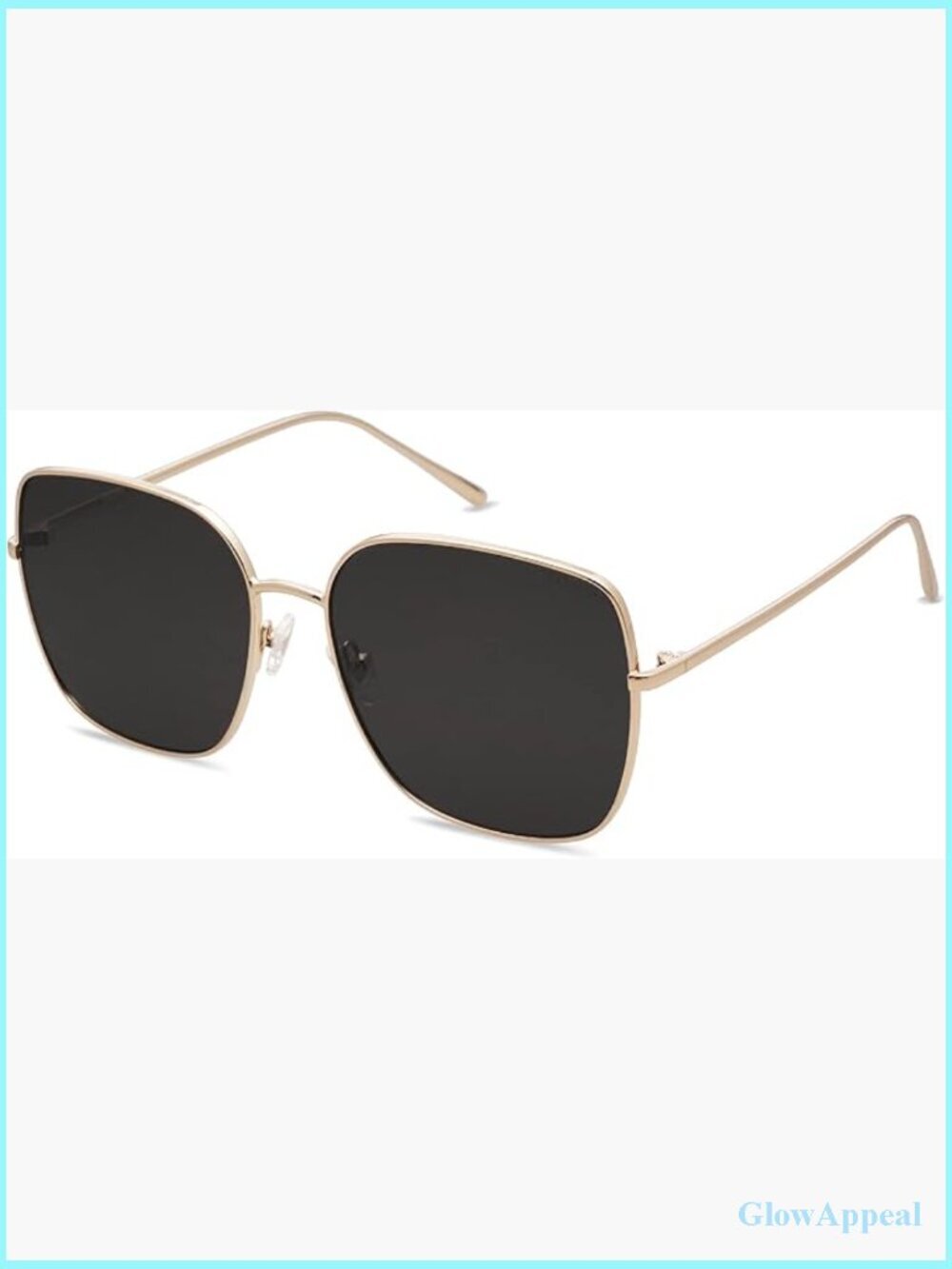 Oversized Square Metal Frame Sunglasses UV400 Protection Unisex Retro Flat Lens
